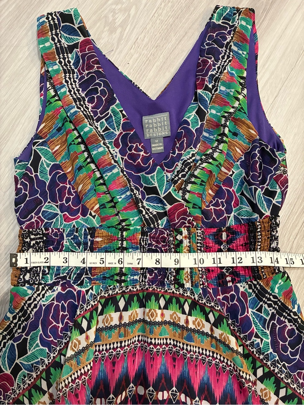 Rabbit Rabbit Rabbit Multicolor V-Neck Handkerchief-Hem Tunic - Picture 5 of 7